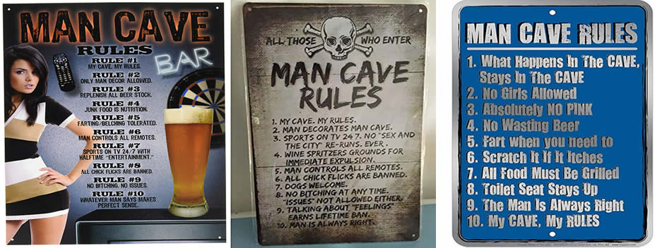 man cave rules signs