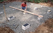 gravel and concrete blocks foundation