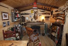 rustic themed man cave