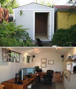 she shed office inside and outside