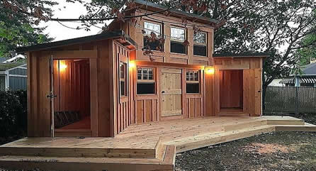 home built man cave shed