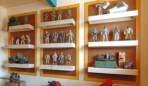 picture perfect man cave shelving idea