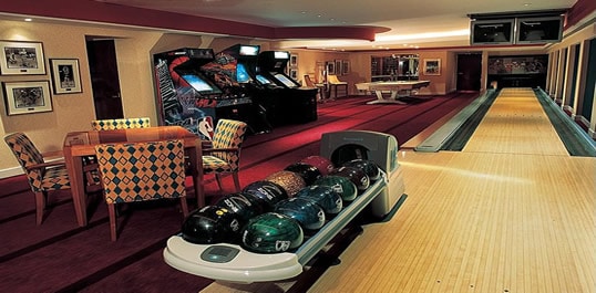 Man cave bowling lane