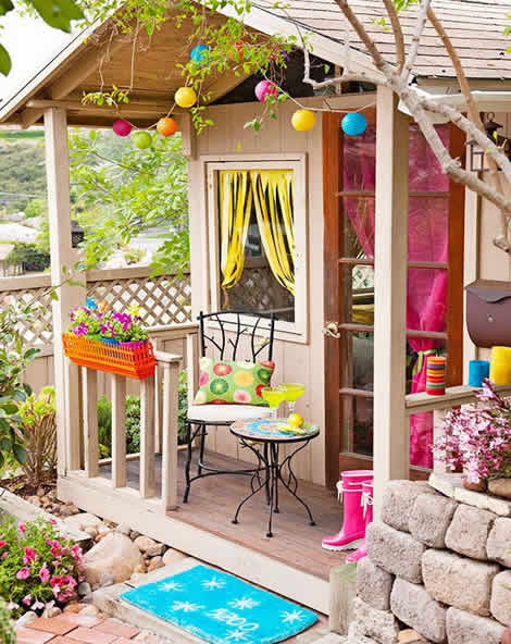 Funky colorful she shed